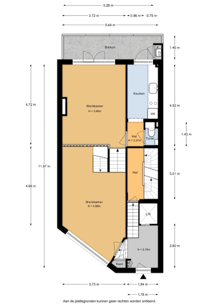 Floor Plan 2 - Jacob Obrechtstraat 9 H